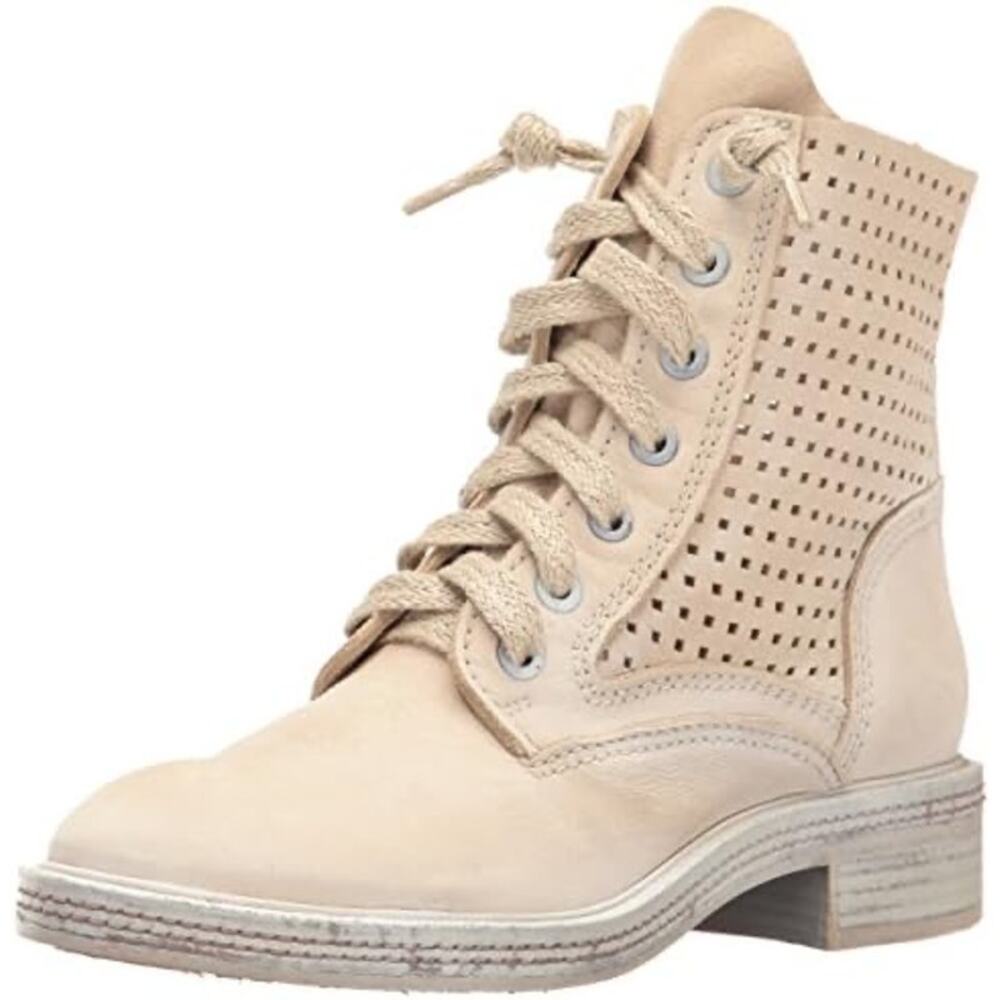 3 FOR $50! 🎁 DOLCE VITA Aldis Ivory Nubuck Lace Up Combat Ankle Boot Sz.…